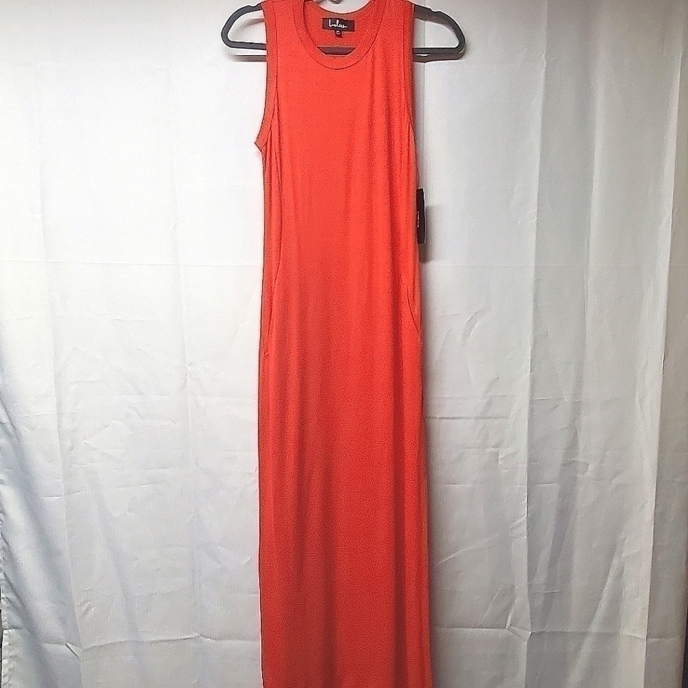 NWT Lulus Shield & Sword Red Sleeveless Maxi Dress with Pockets - Picture 5 of 9